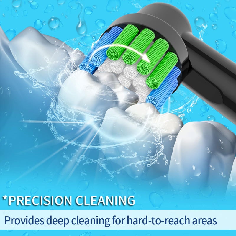 valuabletry Replacement Toothbrush Heads Compatible with Braun Oral-B, 8 Pack Professional Electric Brush Heads for Oral B Replacement Heads Refill Pro100/1000/1500/4000/5000/7000/8000/9600 Etc, Black - Image 2