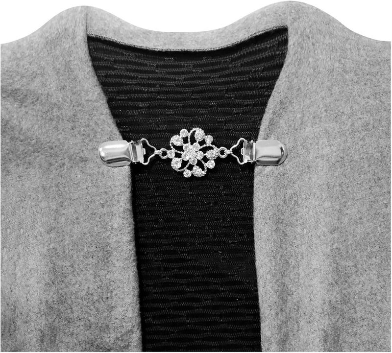 Sweater Dress Clips, Vintage Shawl Collar Clasps Pins Fit Wsist Clothes Clip to Tighten Dress for Women(Pink) - Image 5