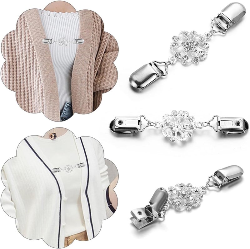 Sweater Dress Clips, Vintage Shawl Collar Clasps Pins Fit Wsist Clothes Clip to Tighten Dress for Women(Pink) - Image 4