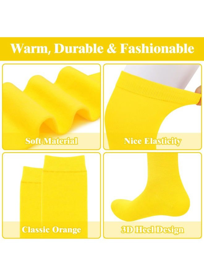 Sarfel Thigh High Socks for Women Over the Knee Socks For Women Knee High Stockings Thigh Highs Halloween Sock Costume Cotton, Solid Neon Yellow, One size - Image 4