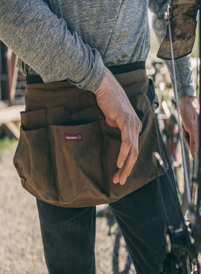 WOLVERINE Guardian Cotton Waist Apron with Reinforced Pockets, Adjustable Belt & Large Utility Pockets,Brown - Image 4