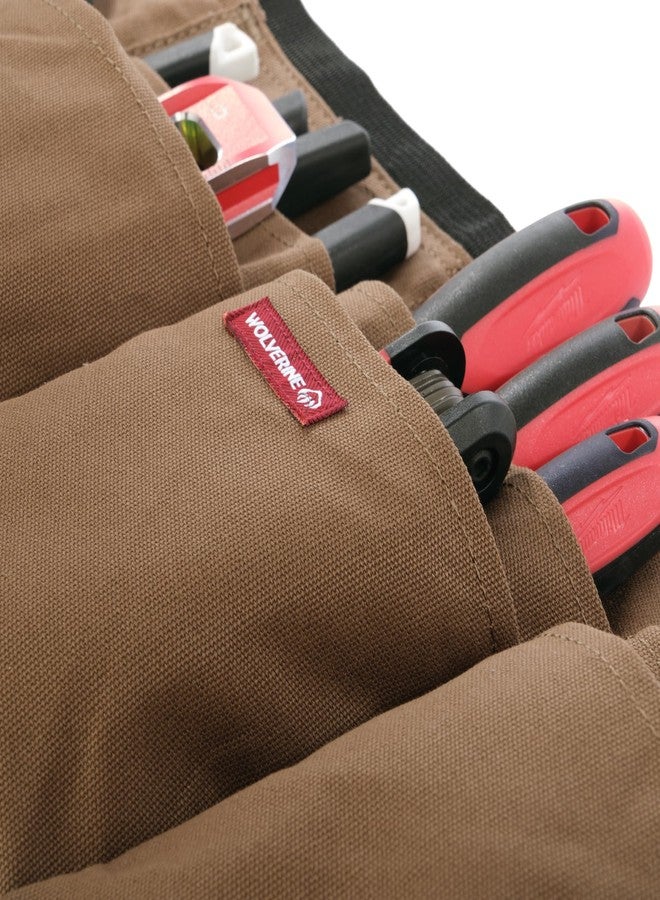 WOLVERINE Guardian Cotton Waist Apron with Reinforced Pockets, Adjustable Belt & Large Utility Pockets,Brown - Image 5