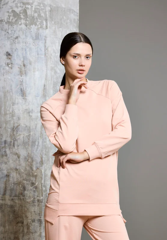 ذوق Raglan Sleeve High Low Hem Sweatshirt