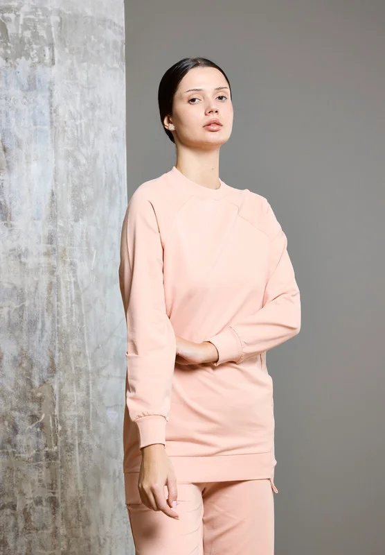 ذوق Raglan Sleeve High Low Hem Sweatshirt