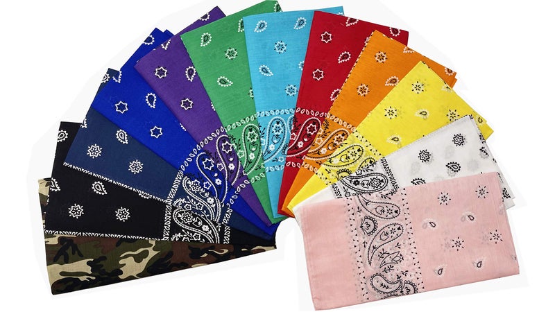 Vamqor 12pcs Bandana for women and men 100% Cotton Custom Fashion Paisley Design Multifunctional Outdoor Square Handkerchief (12 pack Assorted) - Image 1