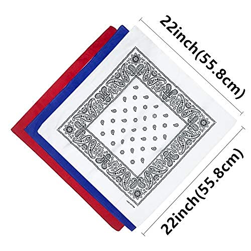 Vamqor 12pcs Bandana for women and men 100% Cotton Custom Fashion Paisley Design Multifunctional Outdoor Square Handkerchief (12 pack Assorted) - Image 2