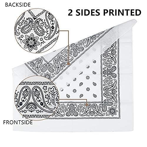 Vamqor 12pcs Bandana for women and men 100% Cotton Custom Fashion Paisley Design Multifunctional Outdoor Square Handkerchief (12 pack Assorted) - Image 3
