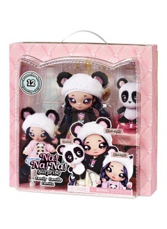 Na! Na! Na! Surprise Na! Na! Na! Surprise Family Soft Doll Set with 2 Fashion Dolls and 1 Pet - Panda , Features 12 Accessories, Long Hair Dolls in Removable Fashions and Accessories with Adorable Plush Pet Panda  - Image 5