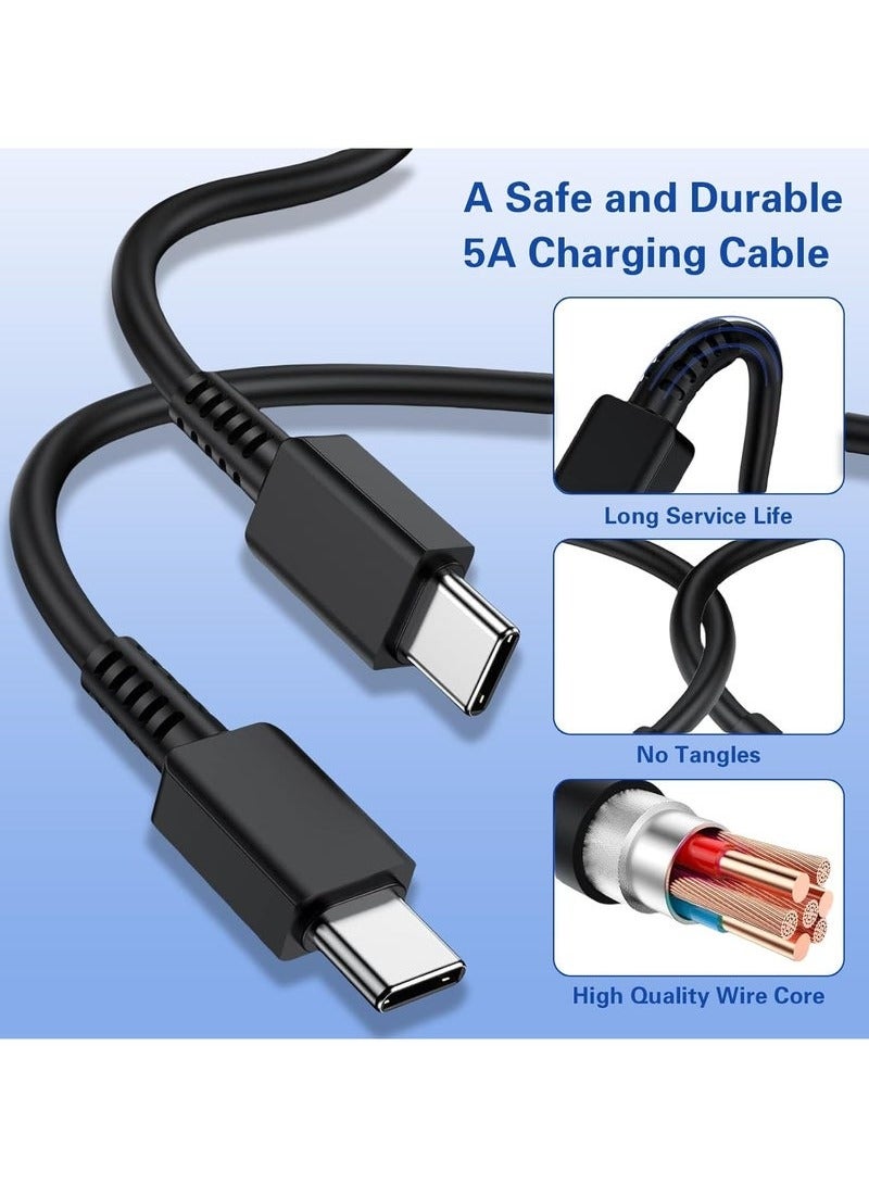 شاحن سريع للغاية بقوة 45 وات مع مقبس نوع C وكابل USB C، محول حائط للشحن السريع بطول 1.5 متر، متوافق مع أجهزة S24 Ultra/S24 Plus/S23 FE/S24/S22/S21 S20، A54 A25 A15 A05S A53 A34 A23 5G، Z Fold 4 5/Z Filp، Tab S7 S8، وأجهزة أخرى، أسود - Image 4