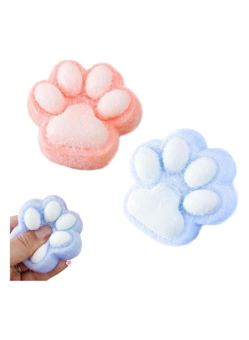 DELGREEN Pack of 2 Squishy Toys, Taba Squishy Cat Paw Squeeze Toy, Cat Paw Squishy, Anti Stress Toy, Squishy Cat for Concentration, Anxiety Relief, Anti Stress - Image 1