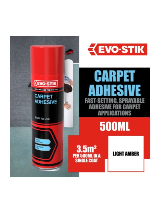 EVO-STIK Carpet Adhesive, Easy to Use, Rapid Drying, Adjustable Nozzle, For Fixing Loose Carpet Tiles, Colour Light Amber, 500ml - Image 2