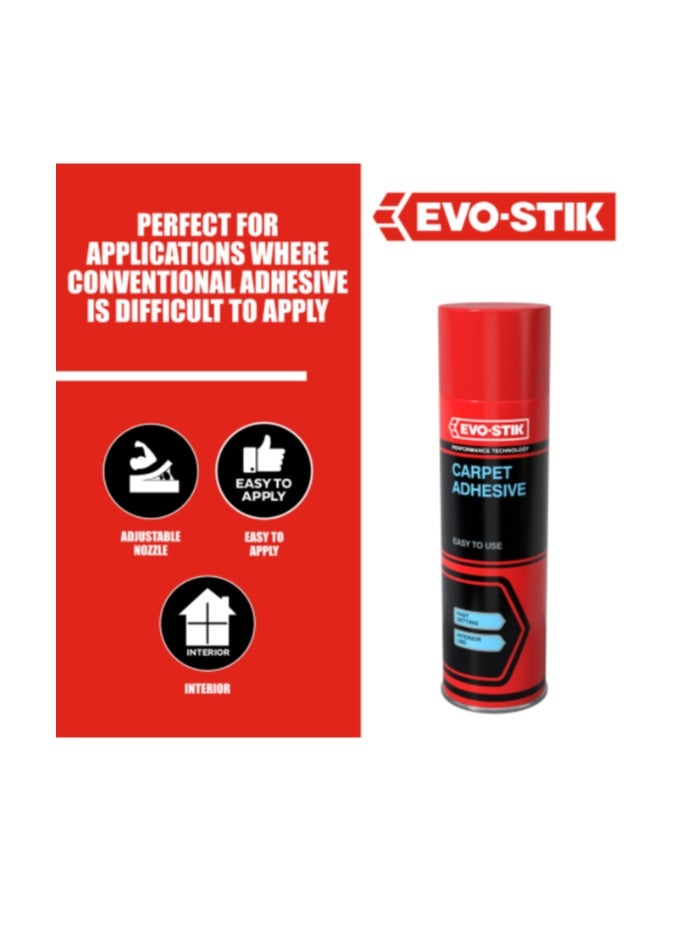 EVO-STIK Carpet Adhesive, Easy to Use, Rapid Drying, Adjustable Nozzle, For Fixing Loose Carpet Tiles, Colour Light Amber, 500ml - Image 4