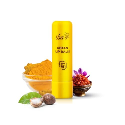 Iba Ubtan Lip Balm SPF 50 for Women | Repairs Damaged Lip | Non-Sticky | Lightweight | Pigmentation & Sun Damage Sun Protector UVA & UVB | 4.5g - Image 1