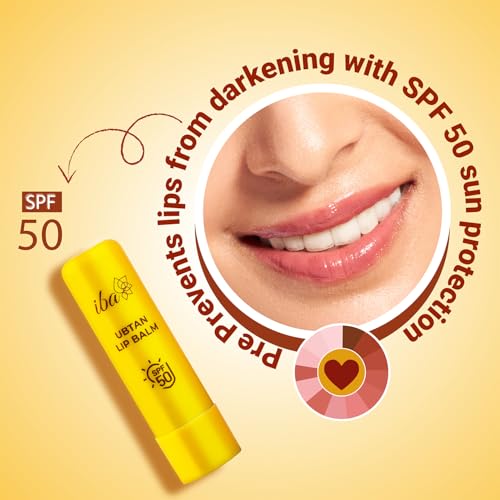 Iba Ubtan Lip Balm SPF 50 for Women | Repairs Damaged Lip | Non-Sticky | Lightweight | Pigmentation & Sun Damage Sun Protector UVA & UVB | 4.5g - Image 3