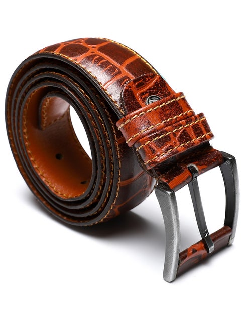 Reptile Pattern Buckle Closure Belt