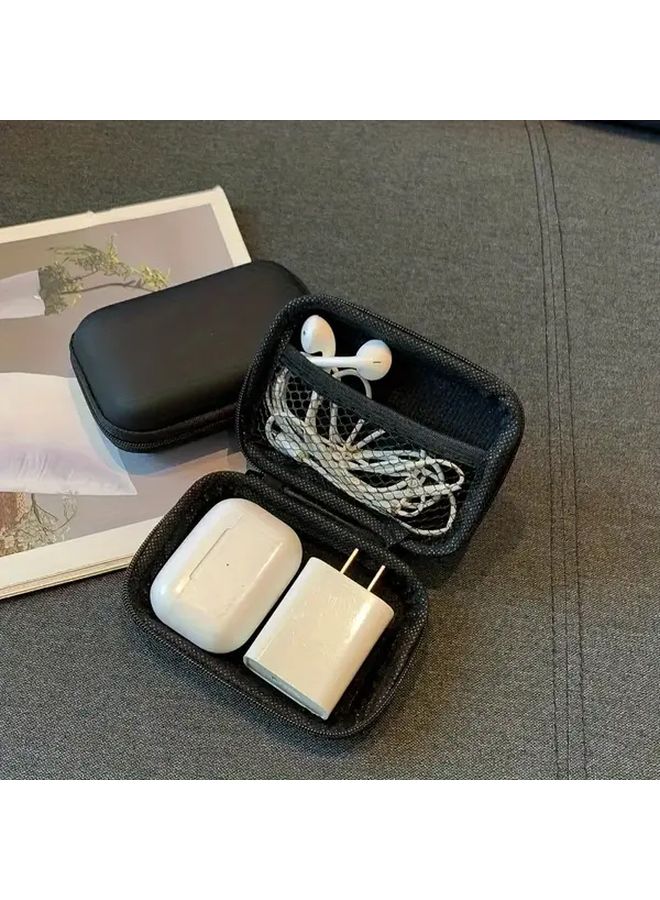 Mini EVA Electronics Organizer Case With Zippered Compartment And Mesh Pocket 1pc - Image 1