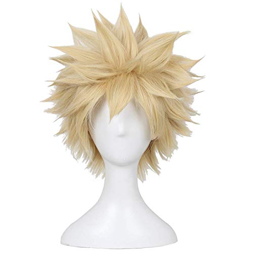 ColorGround Short Afro Fluffy Anime Cosplay Synthetic Wig (Blonde) - Image 3