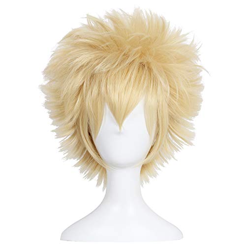 ColorGround Short Afro Fluffy Anime Cosplay Synthetic Wig (Blonde) - Image 4