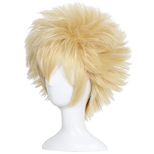 ColorGround Short Afro Fluffy Anime Cosplay Synthetic Wig (Blonde) - Image 5