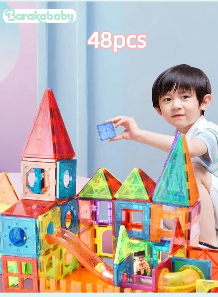 Barakababy Strong magnet children's magnetic toys colourful magnetic building blocks colourful window pieces - Image 1