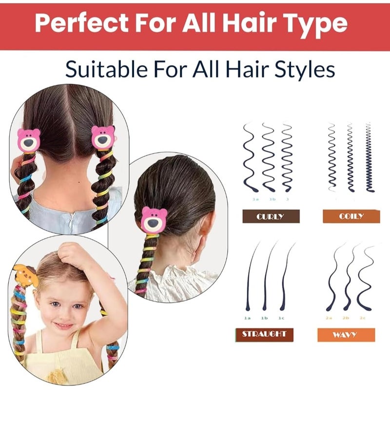 Gugzy Telephone Wire Hair Bands for Kids Cute Cartoon Spiral Hair Ties NoCrease Spring Rubber Bands for Braids Ponytails Baby Girls Head Accessories 4 - Image 5
