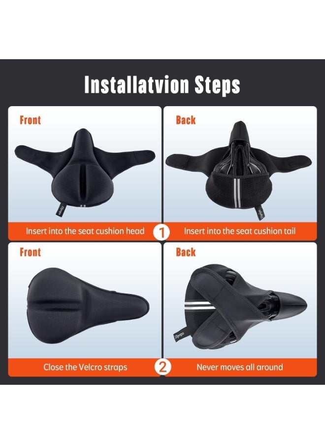 Bike Seat Cushion Cover Comfortable Breathable Bicycle Seat Cover Fits for Outdoor Or Indoor Cycling Mountain/Stationary/Spin Class Exercise Bike - Image 3