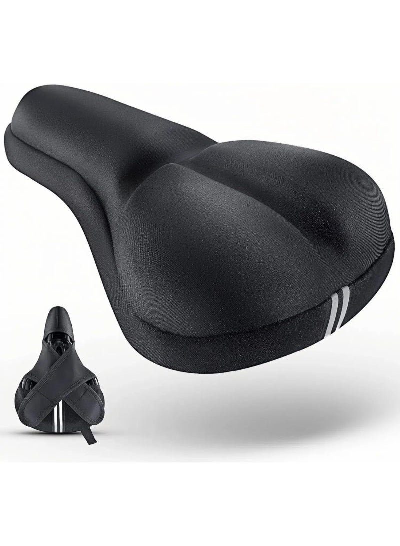Bike Seat Cushion Cover Comfortable Breathable Bicycle Seat Cover Fits for Outdoor Or Indoor Cycling Mountain/Stationary/Spin Class Exercise Bike - Image 1