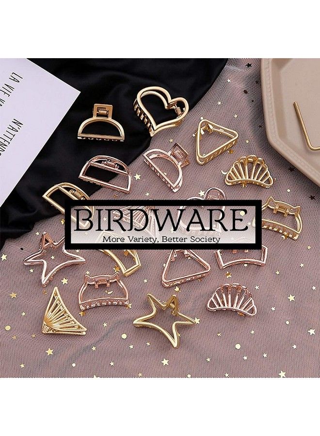 BIRDWARE Hair Accessories Hollow Hair Clips Medium Metal Clutchers Golden Silver Bronze Butterfly Girls And Women Minimalist Dainty Round Geometric Clamps Clutchers Metal Hairties (Pack Of 3) - Image 3