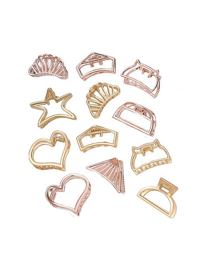 BIRDWARE Hair Accessories Hollow Hair Clips Medium Metal Clutchers Golden Silver Bronze Butterfly Girls And Women Minimalist Dainty Round Geometric Clamps Clutchers Metal Hairties (Pack Of 3) - Image 1