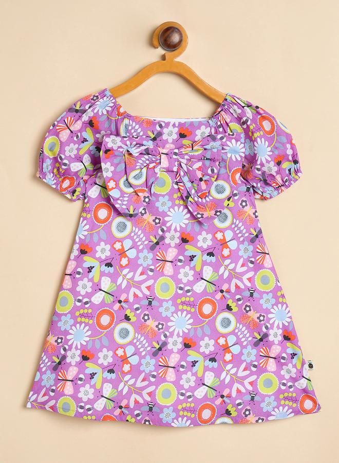 Stylo Bug Girls Multi-Print A-Line Knee-Length Casual Dress - Image 1