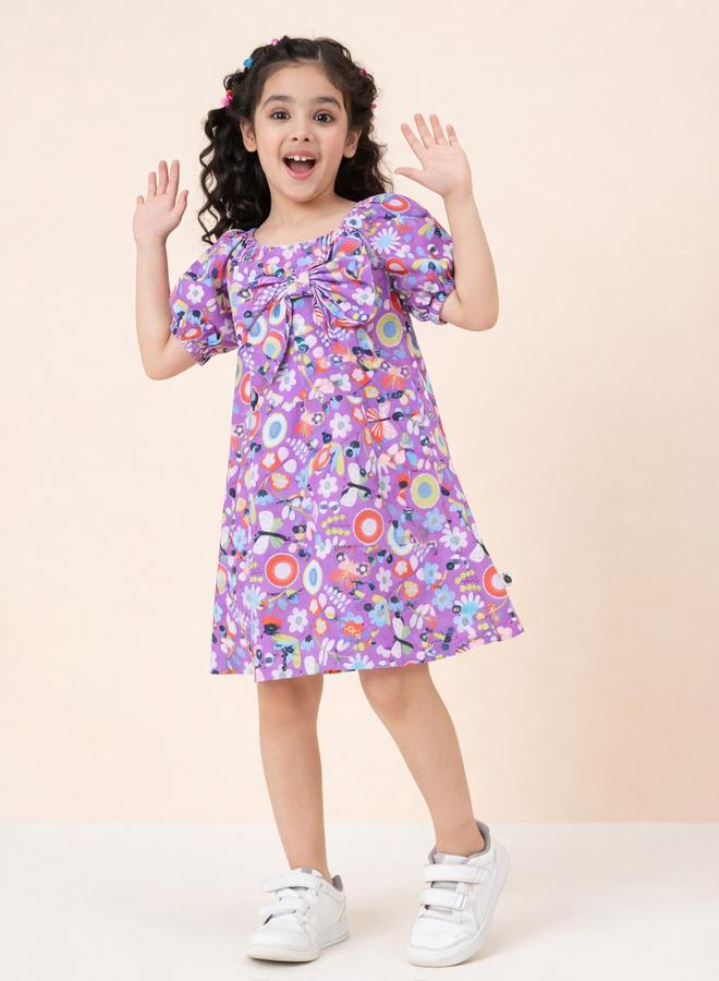Stylo Bug Girls Multi-Print A-Line Knee-Length Casual Dress - Image 2