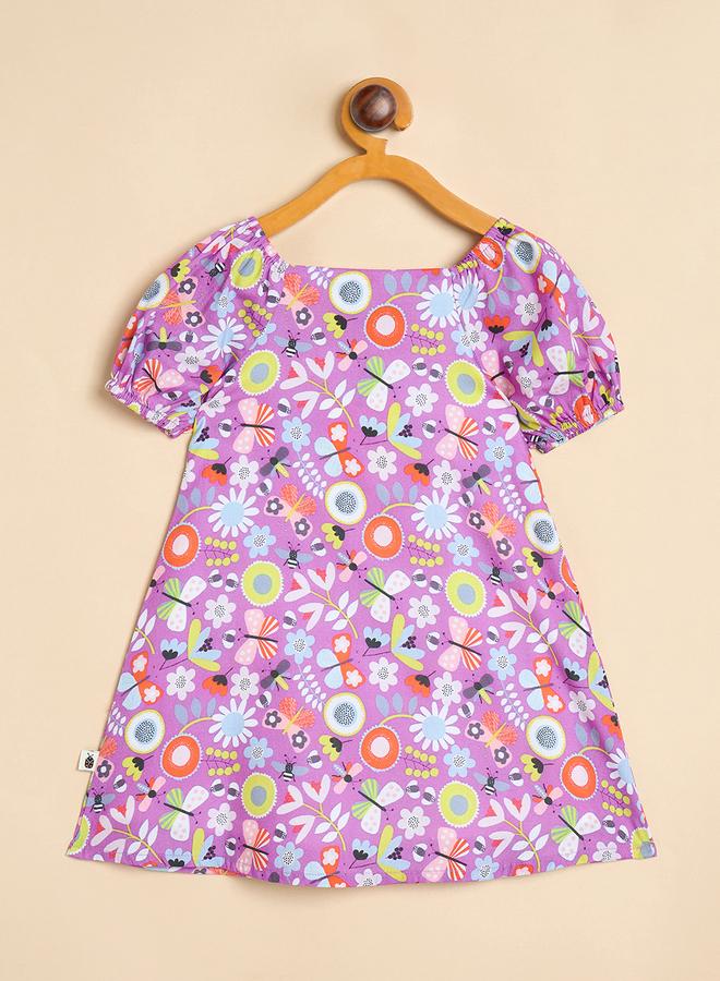 Stylo Bug Girls Multi-Print A-Line Knee-Length Casual Dress - Image 3