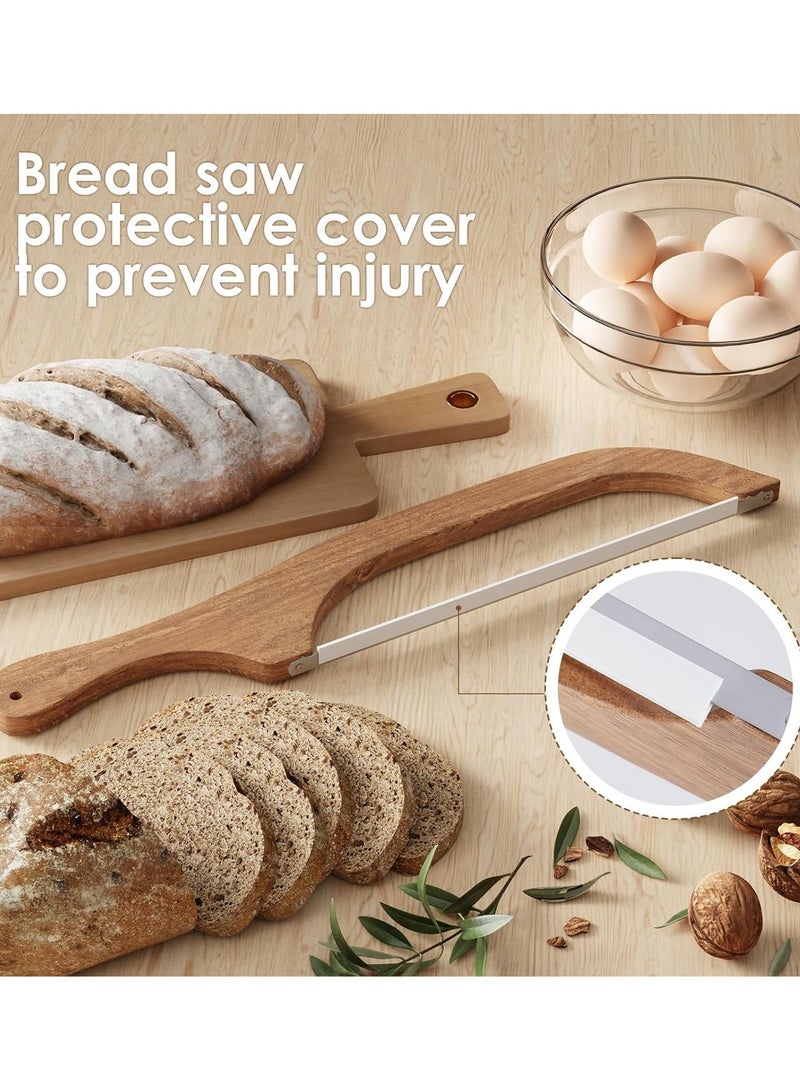 HOMESTAR Wooden Bread Knife for Sourdough, Suitable for Homemade Bread, Sour Bread and Shaped Design-16 Wooden Serrated Breads SlicerKnife-Premium Stainless Steel - Image 4
