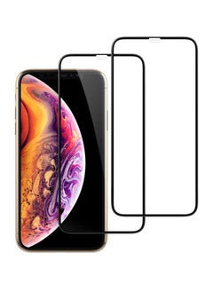 لاصقتا حماية الشاشة لهواتف أبل آيفون XR أسود / شفاف