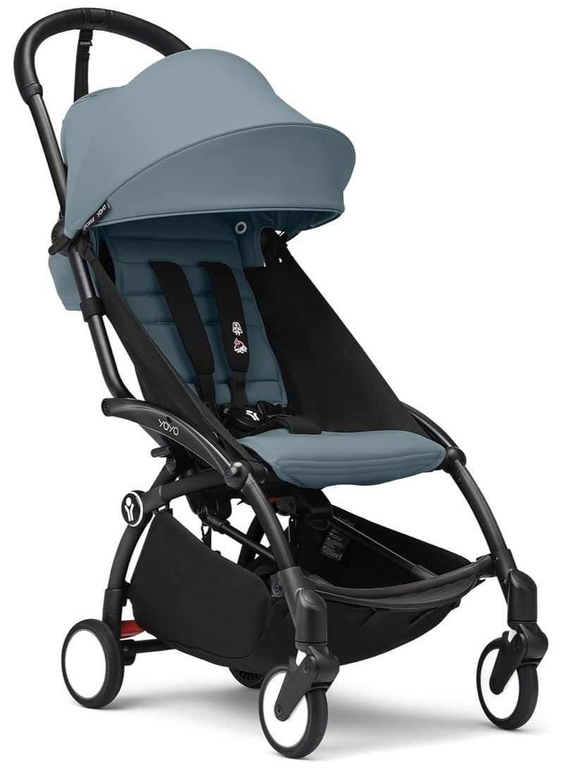 YOYO3 Complete Stroller Set - Black Frame With Colour Pack, 6+ Months - Aqua - Image 1