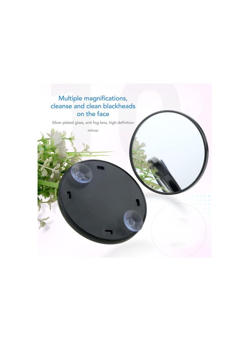 Generic - Makeup Vanity Mirror with Suction Cups,Small 10X Magnifying Vanity Mirror Detachable Round HD Makeup Mirror for Bathroom Bedroom Travel - Image 1