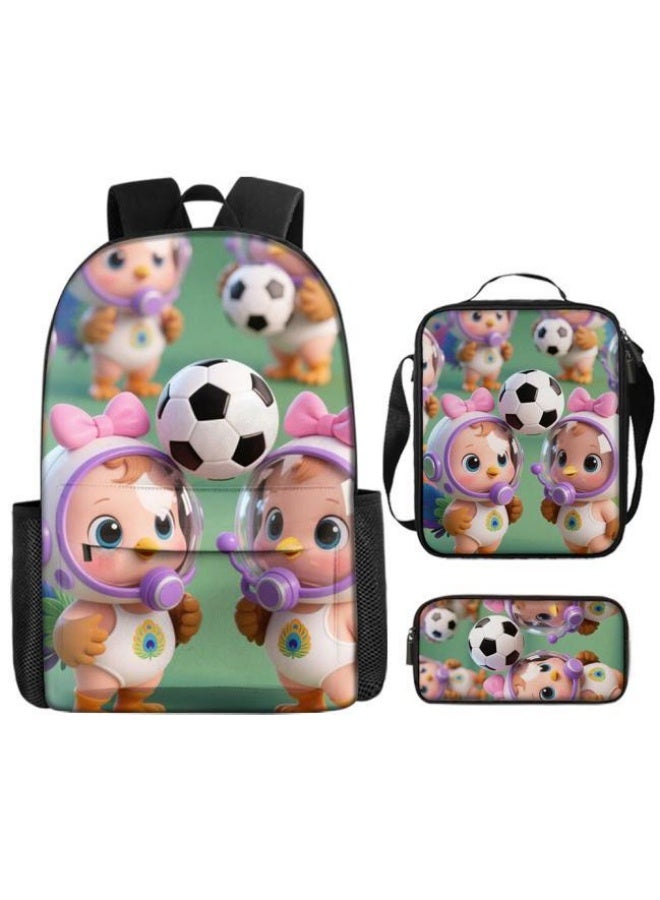 Bright Li Fire Cute cartoon bag set | shoulder + handbag + stationery bag | school season/holiday gift hot recommendation - Image 2