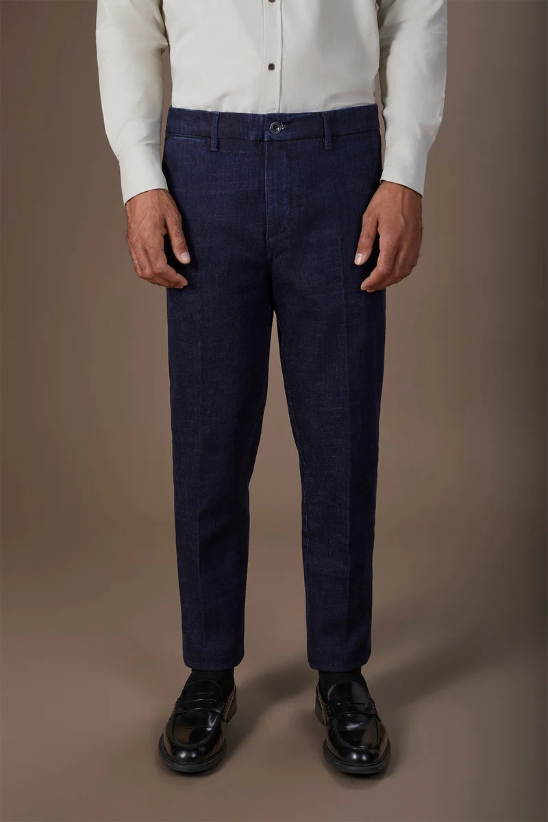 Men's regular fit denim trousers - Dk Blue