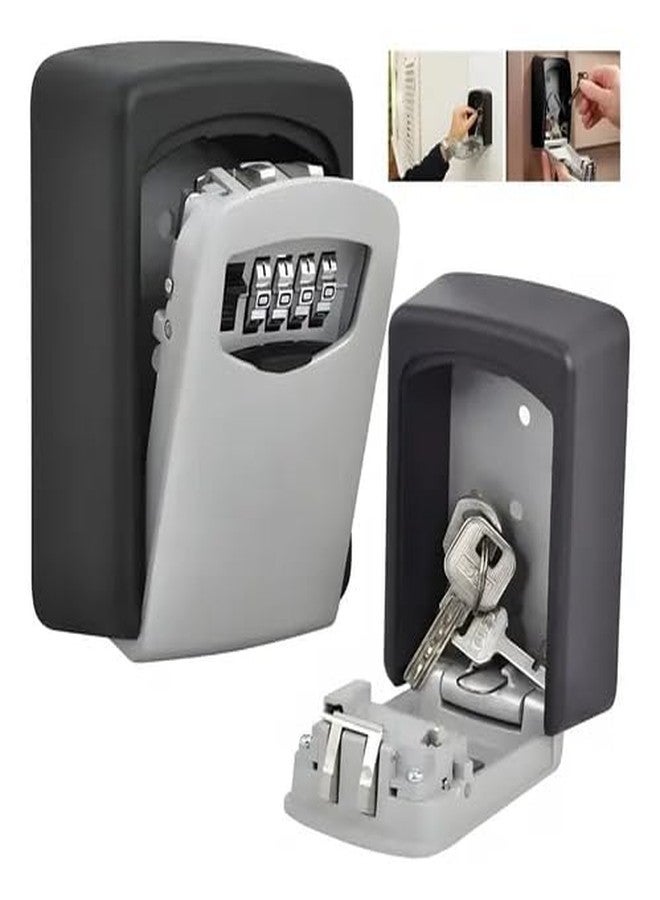 TGOPIT Key Lock Box Wall Mounted 4 Digit Combination, Outdoor Key Safe Box, Heavy Plastic Body, Weatherproof Secure Key Holder for Home Office Rental - Image 2