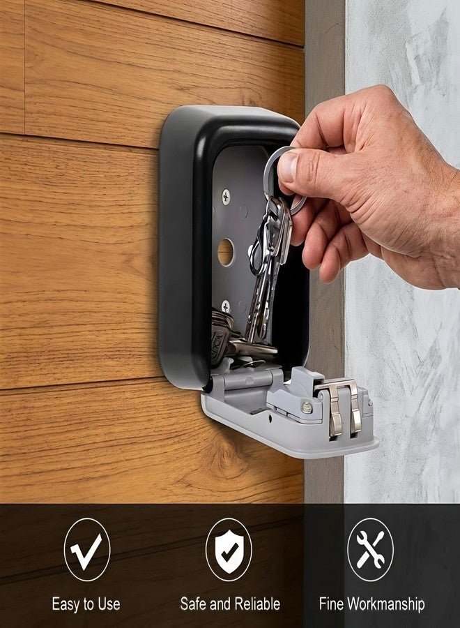 TGOPIT Key Lock Box Wall Mounted 4 Digit Combination, Outdoor Key Safe Box, Heavy Plastic Body, Weatherproof Secure Key Holder for Home Office Rental - Image 4