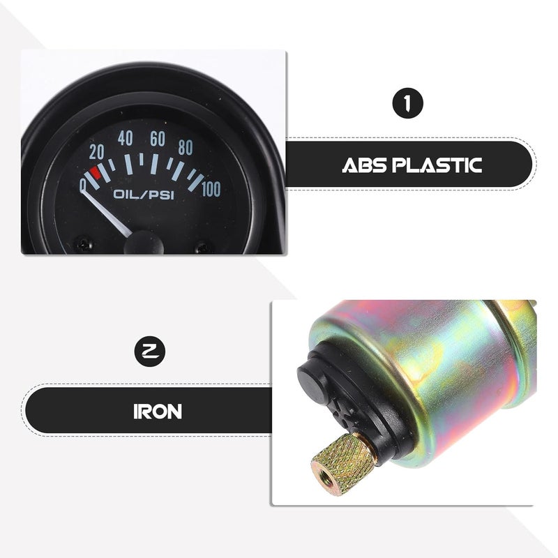 Oil Pressure Gauge 52mm 12v Auto Oil Pressure Meter Mechanical for Car Replacement Parts - Image 4