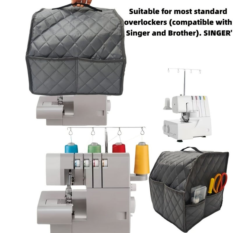 Sewing Machine Dust Cover Premium Protective Cover and Accessory Pouch Specifically Designed for Sergers Overlockers Suitable for Most Standard Overlock Machines - Image 1