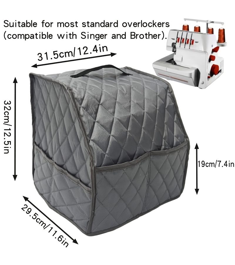 Sewing Machine Dust Cover Premium Protective Cover and Accessory Pouch Specifically Designed for Sergers Overlockers Suitable for Most Standard Overlock Machines - Image 2