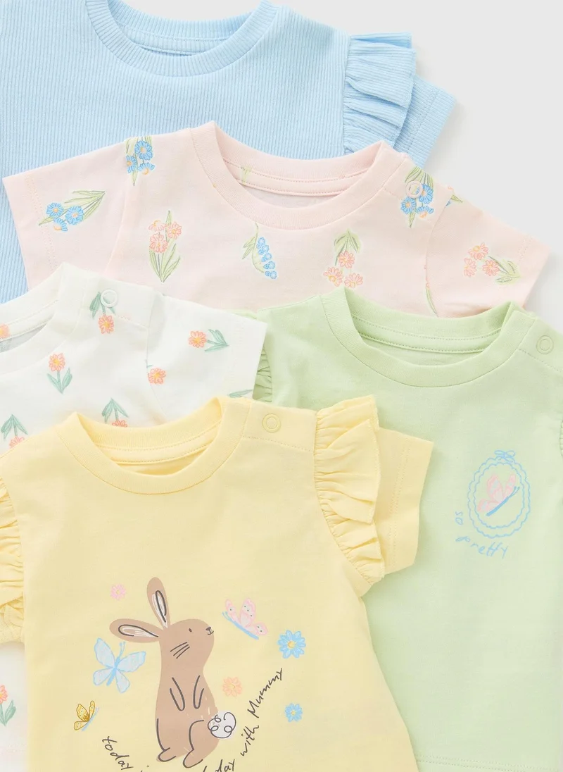 ماتلان 5 Pack Baby Multicolour Floral Spring T-Shirts