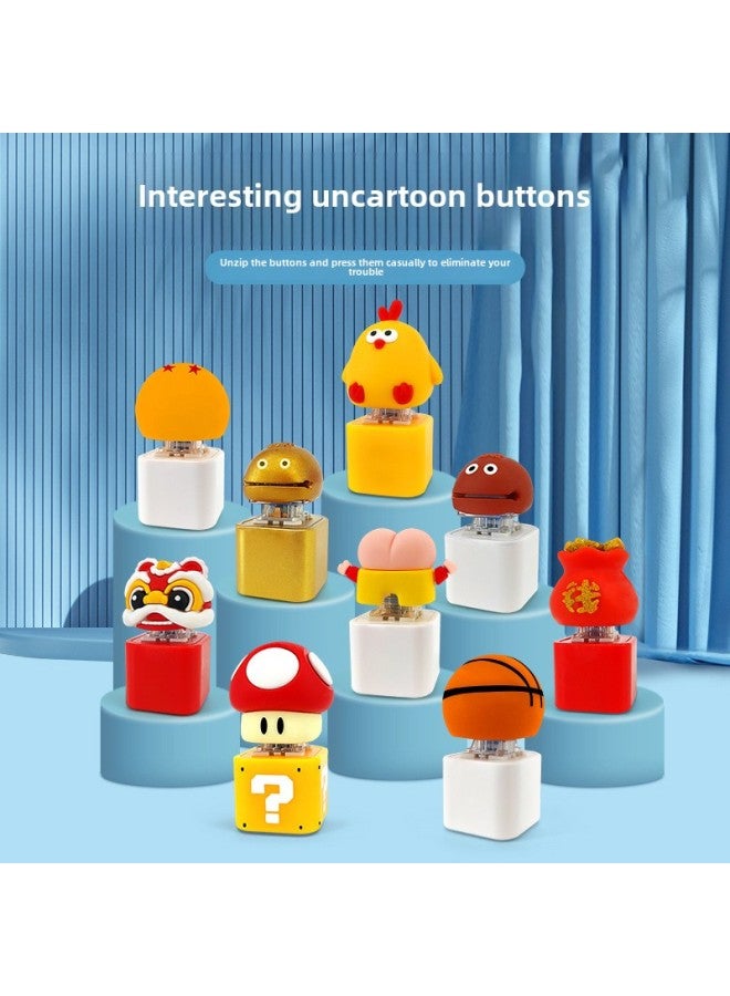 Pikachu Alms Bowl Chicken Kulomi Button Decompression Decompression Toy Luminous Keychain Boy Gift-Color:Alipay To Account Key Chain ] - Image 5