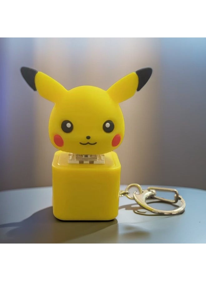 Pikachu Alms Bowl Chicken Kulomi Button Decompression Decompression Toy Luminous Keychain Boy Gift-Color:Alipay To Account Key Chain ] - Image 3