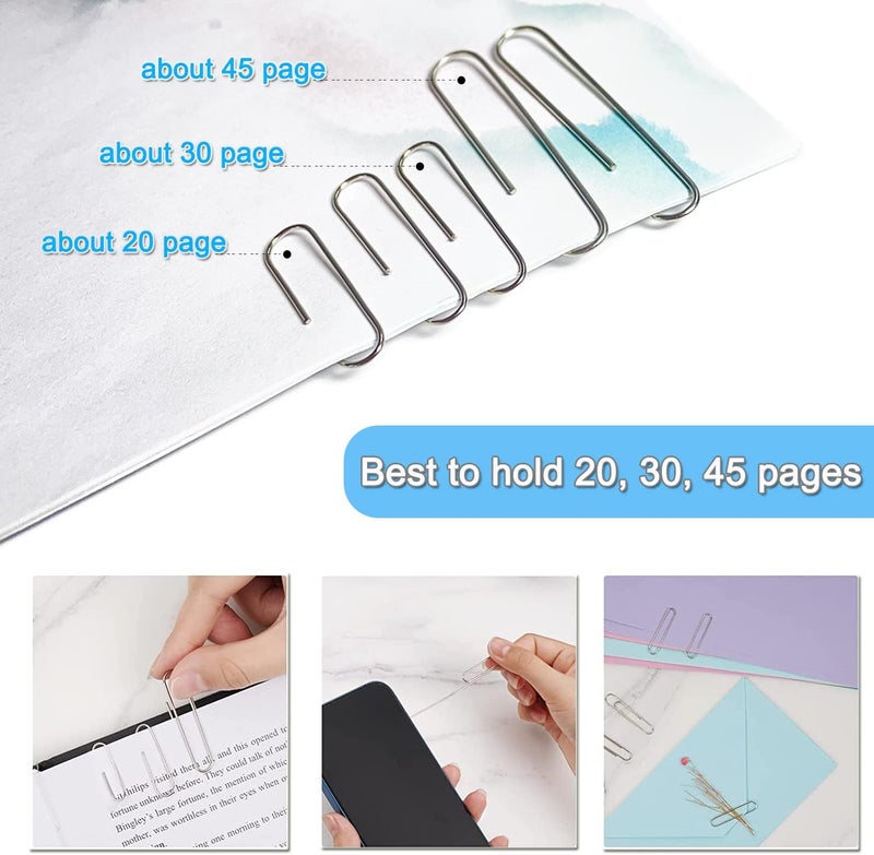 SWIUKPHE 340pcs Paper and Binder Clips Set, Assorted Sizes Large, Medium, Small, Mini, Silver and Black, for Office, School, Home Organization - Image 4