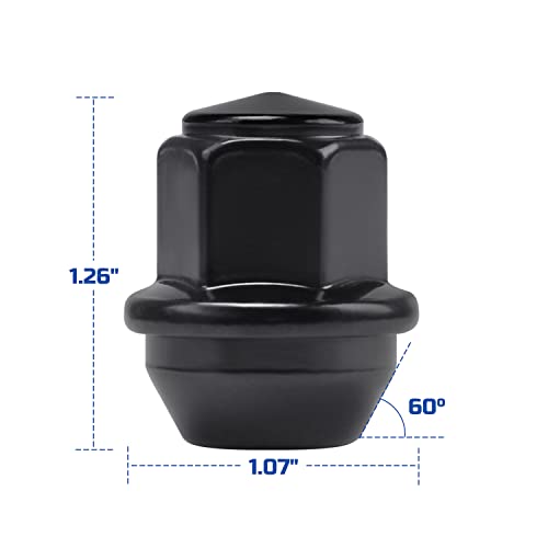 Lichamp 20pcs OEM Lug Nuts 12x1.5 Black Original Factory Cone Seat Style M12x1.5 Lugnuts Compatible with Ford Fusion Escape Focus Lincoln MKC MKZ Wheel Tire Accessories - Image 2