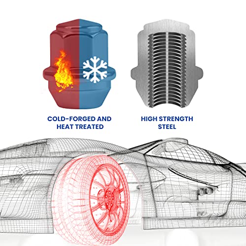 Lichamp 20pcs OEM Lug Nuts 12x1.5 Black Original Factory Cone Seat Style M12x1.5 Lugnuts Compatible with Ford Fusion Escape Focus Lincoln MKC MKZ Wheel Tire Accessories - Image 5