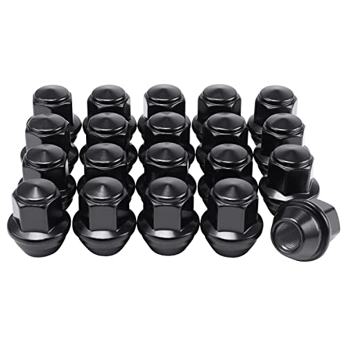Lichamp 20pcs OEM Lug Nuts 12x1.5 Black Original Factory Cone Seat Style M12x1.5 Lugnuts Compatible with Ford Fusion Escape Focus Lincoln MKC MKZ Wheel Tire Accessories - Image 1
